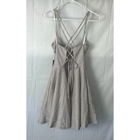 City Triangles Prom Med Silver Spaghetti Strap  Knee High Petticoat NWT - Picture 2 of 10